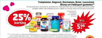 Trekpleister Trekpleister, dagravit, davitamon, roter, lucovitaal, disney en valdispert gummies aanbieding