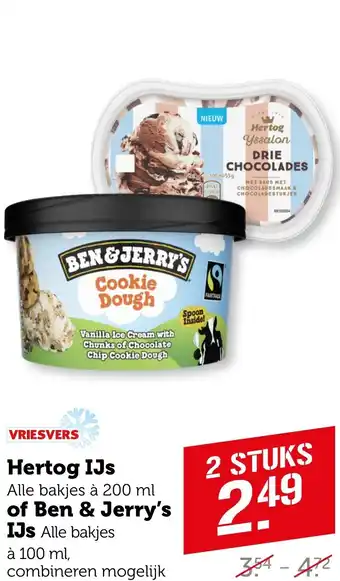 Coop Hertog IJs of Ben & Jerry's IJs aanbieding