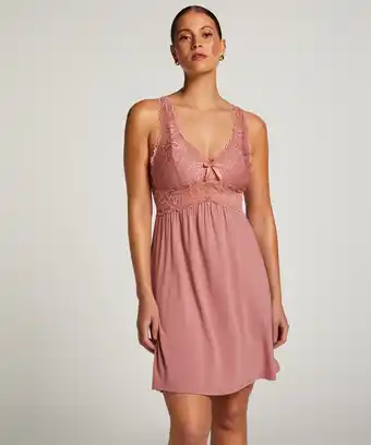 Hunkemoller Hunkemöller Slipdress Nora Lace Roze aanbieding