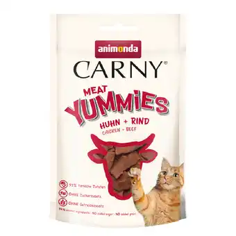 Zooplus Voordeelpakket: 10x50g Animonda Carny Adult Vlees Yummies Kip + Rund Kattensnacks aanbieding