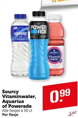 Coop Sourcy Vitaminwater, Aquarius of Powerade aanbieding