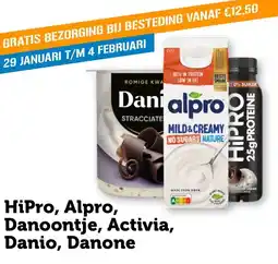 Coop HiPro, Alpro, Danoontje, Activia, Danio, Danone aanbieding