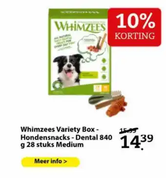 Pets Place Whimzees Variety Box - Hondensnacks - Dental 840 G 28 Stuks Medium 10% Korting aanbieding