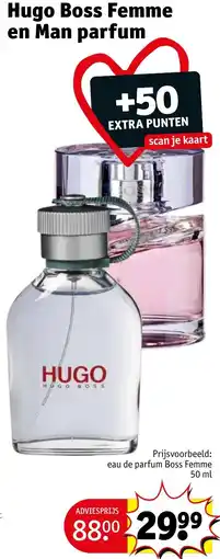 Kruidvat Hugo Boss Femme en Man parfum aanbieding