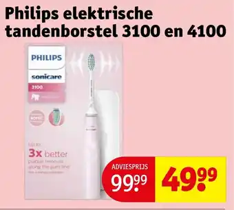 Kruidvat Philips elektrische tandenborstel 3100 en 4100 aanbieding