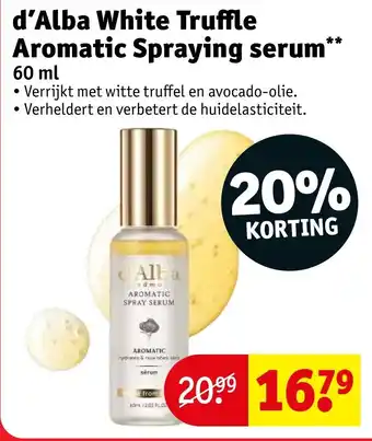 Kruidvat d'Alba White Truffle Aromatic Spraying serum aanbieding