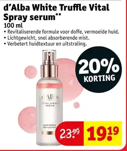 Kruidvat d'Alba White Truffle Vital Spray serum aanbieding