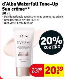 Kruidvat d'Alba Waterfull Tone Up Sun créme aanbieding