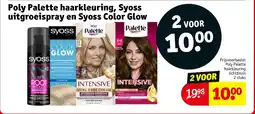 Kruidvat Poly Palette haarkleuring, Syoss uitgroeispray en Syoss Color Glow aanbieding