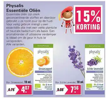 De Online Drogist Physalis Essentiële Oliën 15% Korting aanbieding