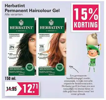 De Online Drogist Herbatint Permanet Haircolour Gel 15% Korting aanbieding