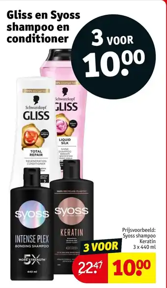 Kruidvat Gliss en Syoss shampoo en conditioner aanbieding