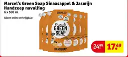 Kruidvat Marcel's Green Soap Sinaasappel & Jasmijn Handzeep navulling aanbieding