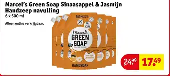 Kruidvat Marcel's Green Soap Sinaasappel & Jasmijn Handzeep navulling aanbieding