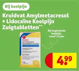 Kruidvat Kruidvat Amylmetacresol + Lidocaïne Keelpijn Zuigtabletten aanbieding