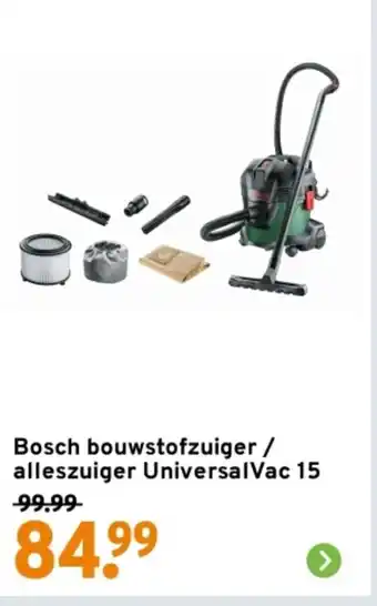 GAMMA Bosch bouwstofzuiger alleszuiger UniversalVac 15 aanbieding