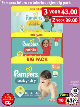 Kruidvat Pampers luiers en luierbroekjes big pack aanbieding