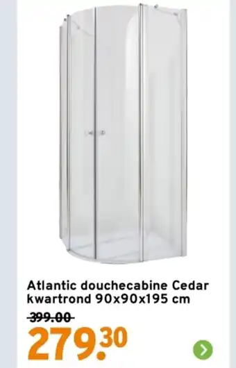 GAMMA Atlantic douchecabine Cedar kwartrond aanbieding