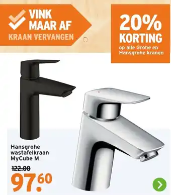 GAMMA Hansgrohe wastafelkraan MyCube M aanbieding