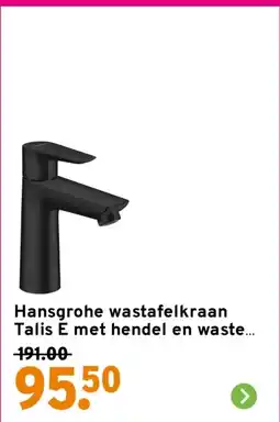 GAMMA Hansgrohe wastafelkraan Talis E met hendel en waste aanbieding