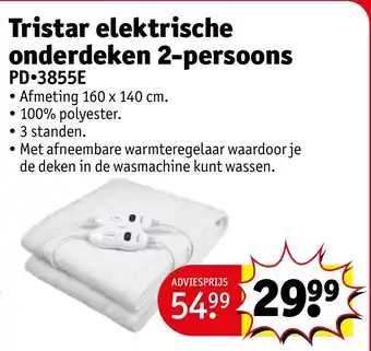 Kruidvat Tristar elektrische onderdeken 2 persoons aanbieding