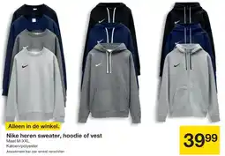 Zeeman Nike heren sweater, hoodie of vest aanbieding