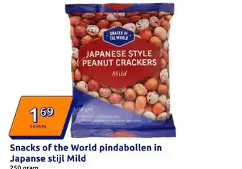 Action Snacks of the World pindabollen in Japanse stijl Mild aanbieding