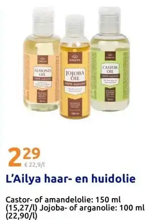 Action L'Ailya haar- en huidolie aanbieding