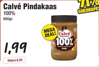 Budget Food Calvé Pindakaas 100% aanbieding