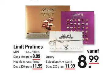 Sligro Lindt Pralines Mini, Hochfein Of Luxury aanbieding