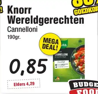 Budget Food Knorr Wereldgerechten Cannelloni aanbieding