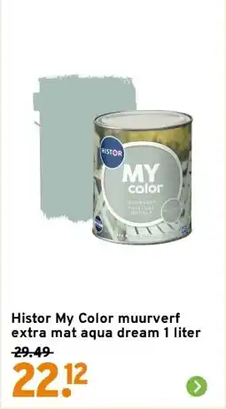 GAMMA Histor My Color muurverf extra mat aqua dream 1 liter aanbieding