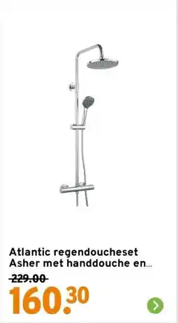 GAMMA Atlantic regendoucheset Asher met handdouche en thermostaatkraan 3 standen chroom aanbieding