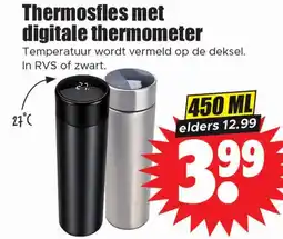 Dirk Thermosfles met digitale thermometer aanbieding