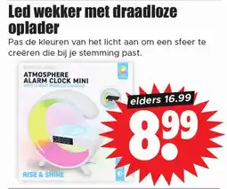 Dirk Led wekker met draadloze oplader aanbieding