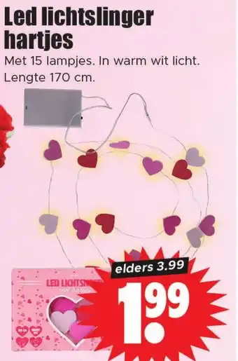 Dirk Led lichtslinger hartjes aanbieding