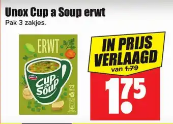 Dirk Unox Cup a Soup erwt aanbieding