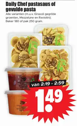 Dirk Daily Chef pastasaus of gevulde pasta aanbieding