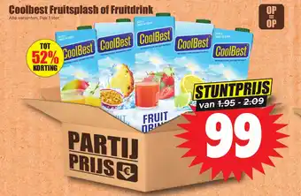 Dirk Coolbest Fruitsplash of Fruitdrink aanbieding