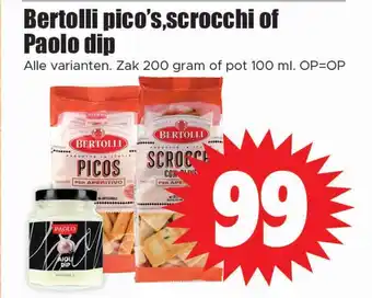 Dirk Bertolli pico's,scrocchi of Paolo dip aanbieding