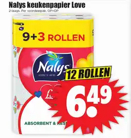 Dirk Nalys keukenpapier Love aanbieding