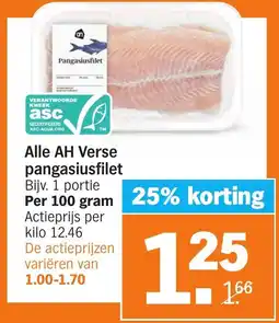 Albert Heijn Alle AH Verse pangasiusfilet aanbieding