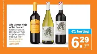 Albert Heijn Alle Campo Viejo of Fat bastard aanbieding