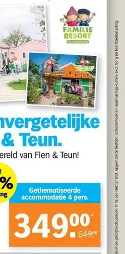 Albert Heijn Gethematiseerde accommodatie 4 pers. aanbieding