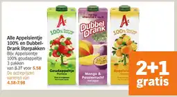 Albert Heijn Alle Appelsientje 100% en Dubbel Drank literpakken aanbieding