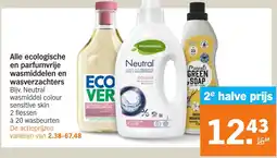 Albert Heijn Alle ecologische en parfumvrije wasmiddelen en wasverzachters aanbieding