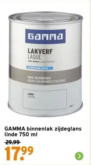 GAMMA GAMMA binnenlak zijdeglans linde 750 ml aanbieding