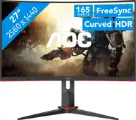 Bol.com AOC AGON CQ27G2S - Curved QHD Gaming Monitor - 165hz - 27 inch aanbieding