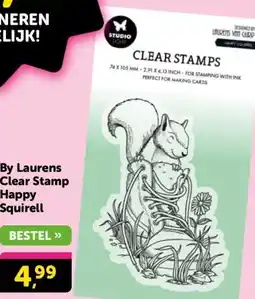 Boekenvoordeel By Laurens Clear Stamp Happy Squirell aanbieding