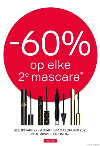 Pour Vous -60% op elke 2e mascara* aanbieding